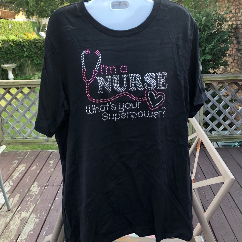 Black Bella Missy T-shirt with Rhinestone design